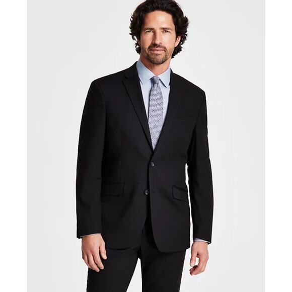 Kenneth Cole Reaction Men's Black Techni-Cole Clooney Slim Fit Blazer Size 40S - Picture 1 of 6